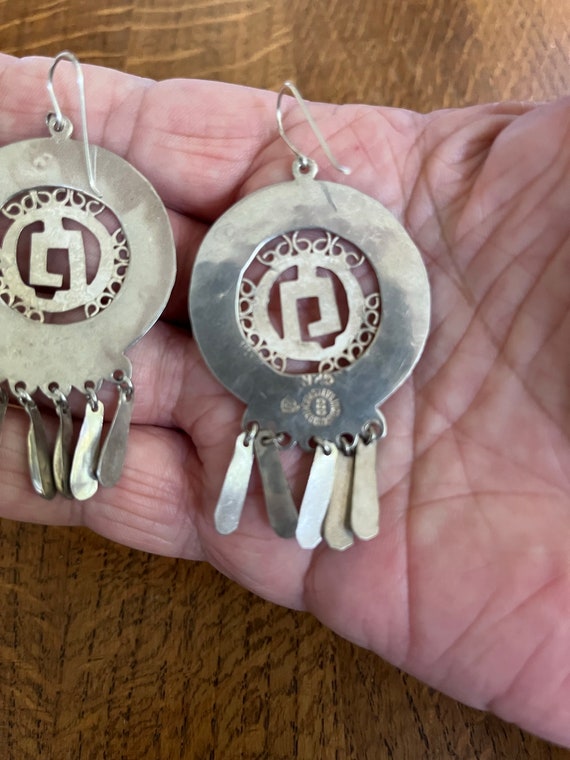 Taxco Mexico Sterling Silver Dangle Earrings - image 3