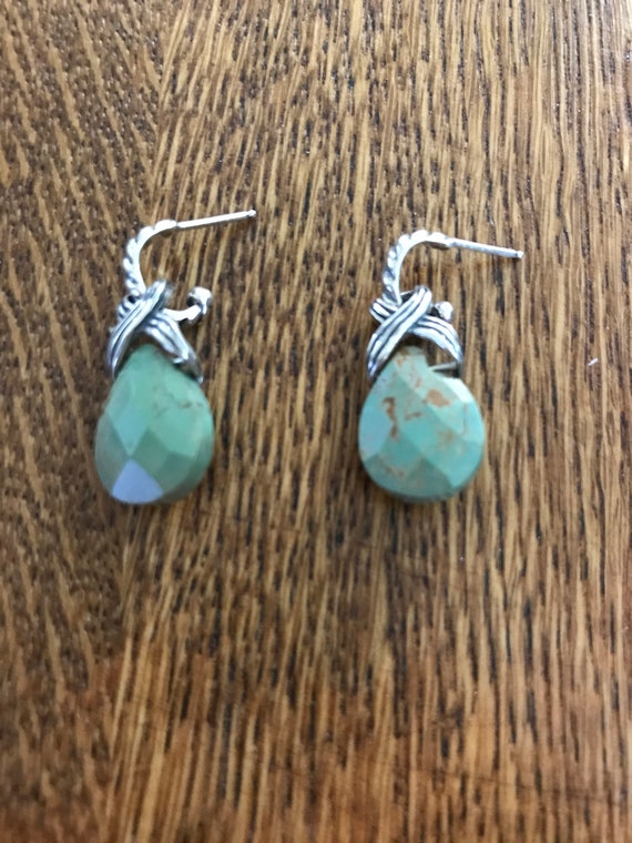 Carolyn Pollack Sterling Silver and Green Turquoi… - image 1