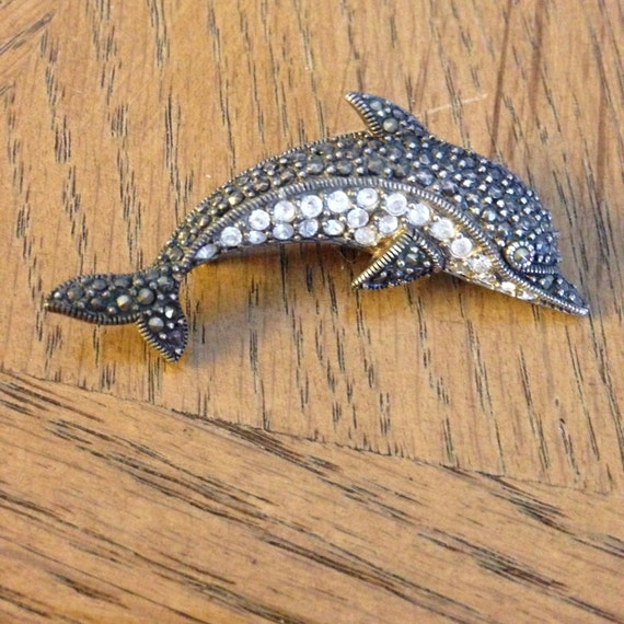 Sterling Silver Dolphin Pin - image 1