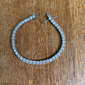 Sterling Silver and Cubic zirconia Tennis Bracelet 7”
