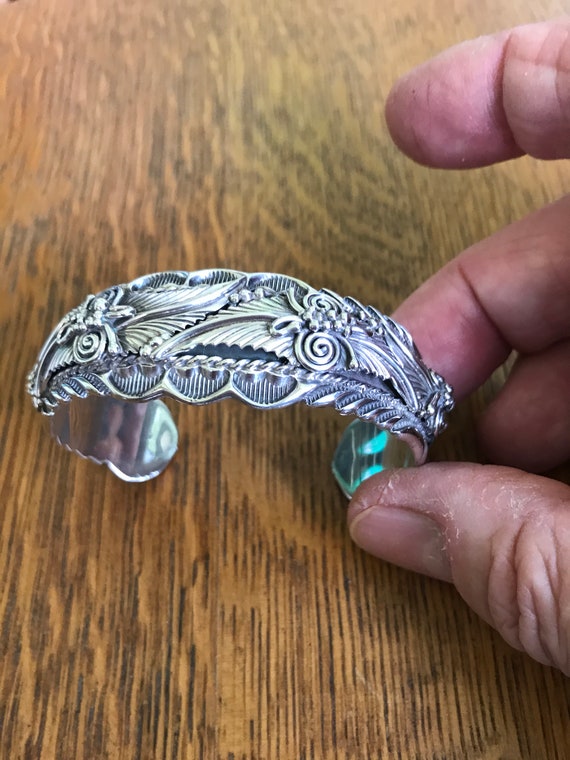 Navajo Sterling Silver Cuff Bracelet, ADC - image 4