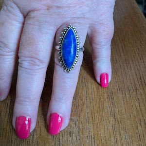 Sterling Silver and Lapis lazuli Ring, size 9