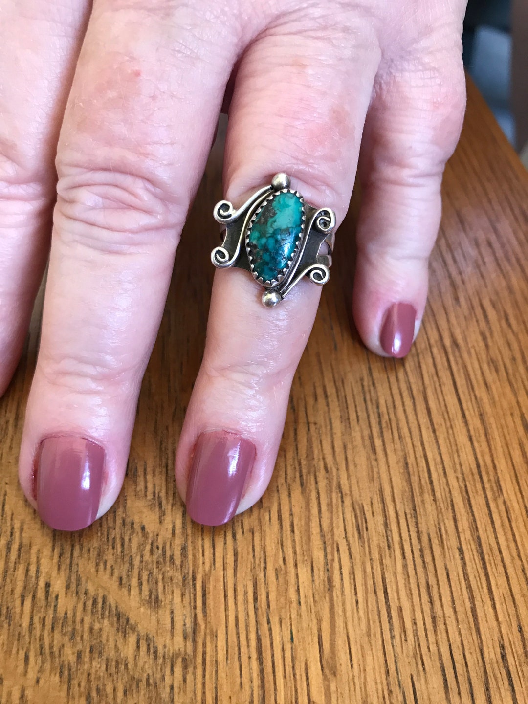 Native American Sterling Silver and Turquoise Ring, Size 6 1/2 - Etsy