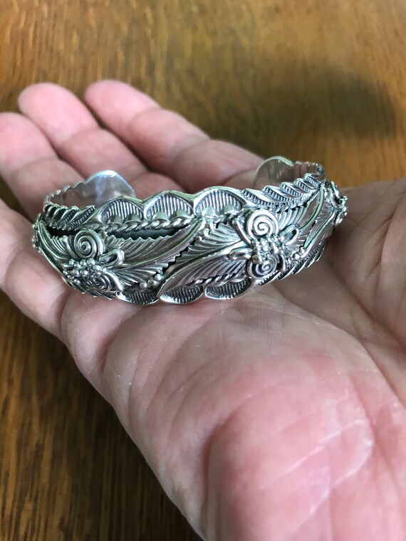 Navajo Sterling Silver Cuff Bracelet, ADC - image 6