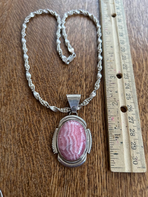 Native American Sterling Silver and Rhodochrosite… - image 4