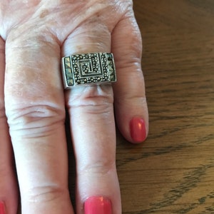 Sterling Silver and Marcasite Ring, size 9