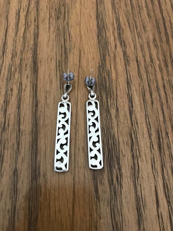 Sterling Silver and Marcasite Dangle Earrings - image 3