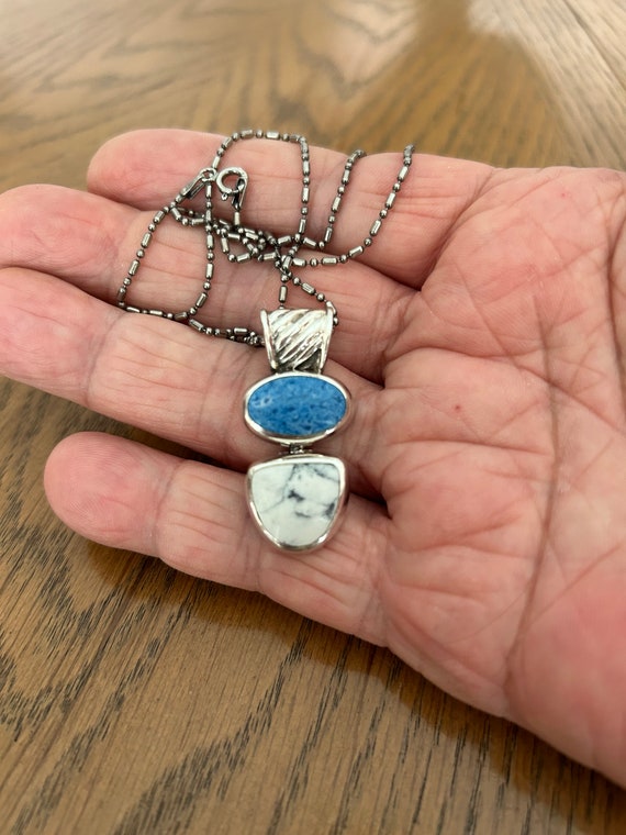 Sterling Silver Lapis lazuli and White Buffalo Tu… - image 5