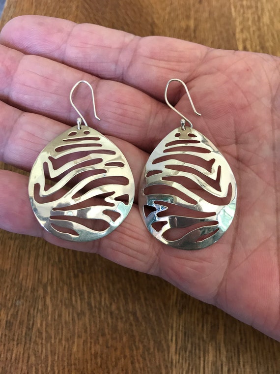 Modern Sterling Silver Dangle Earrings - image 2