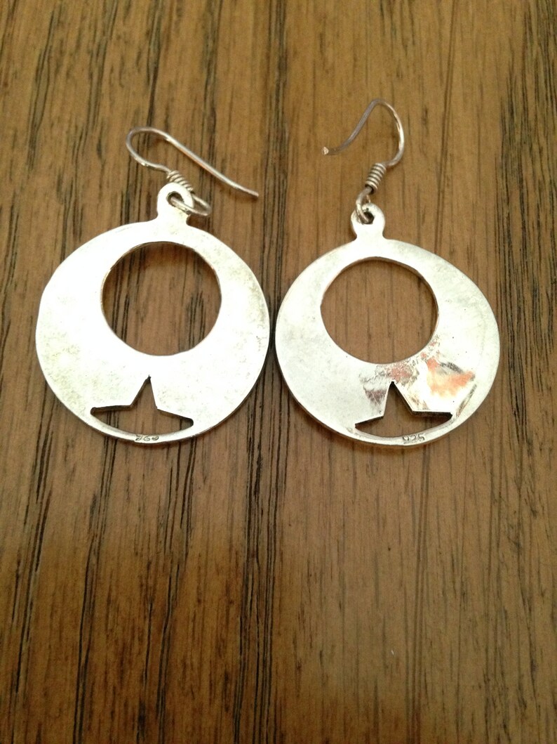 Sterling Silver Hoop with Opal Inlay Earrings