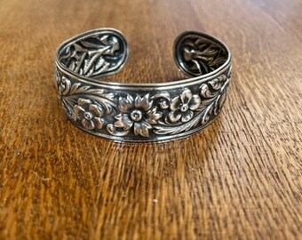 Kirk and Son Sterling Silver Repousse Cuff Bracelet, 7 1/2”
