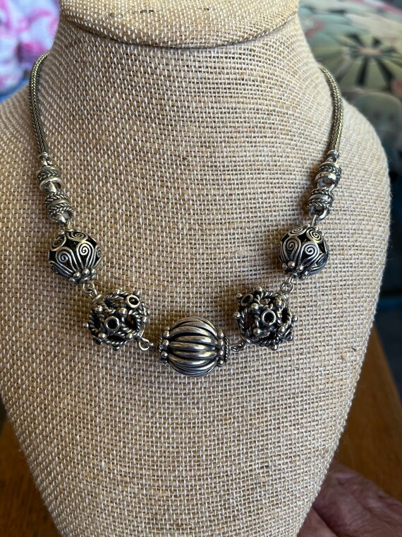Sterling Silver Beaded Necklace