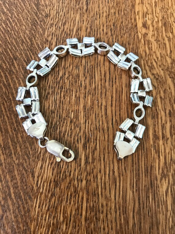 Sterling Silver Multi colored Stone Link Bracelet - image 2