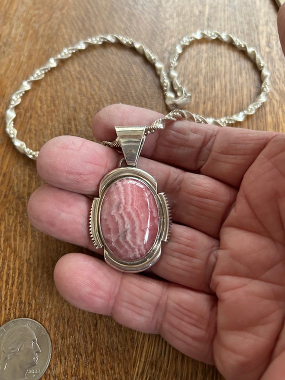 Native American Sterling Silver and Rhodochrosite… - image 5