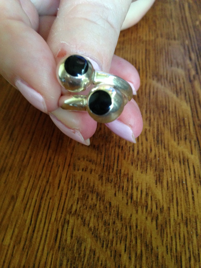 Sterling Silver and Onyx Wrap around Ring