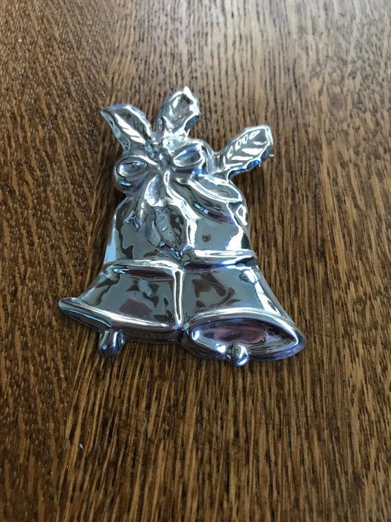 Sterling Silver Christmas Bells Brooch or Pendant