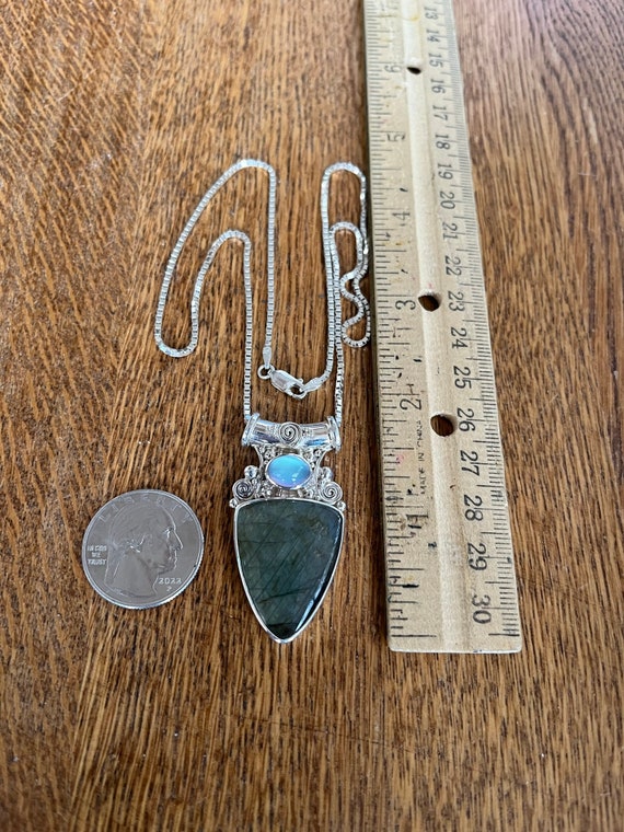 Sajen Sterling Silver Labradorite and Moonstone P… - image 2