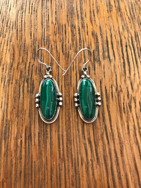 Native American Kokopelli Malachite Sterling Silver pendant and choker