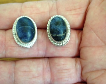 Lapis lazuli and Sterling Silver Stud Earrings