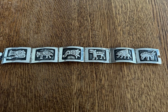 Sterling Silver Animal Link Bracelet, 7” - image 4