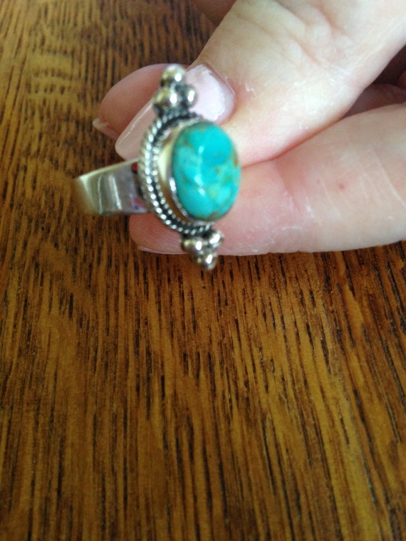 Turquoise Sterling Silver Ring - image 5