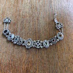 Sterling Silver Charm Slide Bracelet 7”
