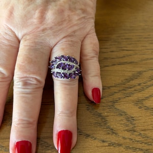 Sterling Silver and Amethyst Ring, size 7