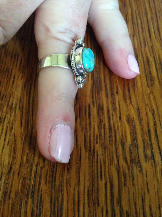 Turquoise Sterling Silver Ring - image 3