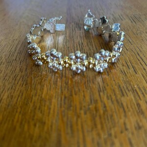 Sterling Silver and Gold colored Link Bracelet 7”