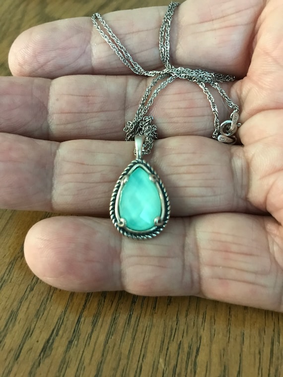 Sterling Silver and Calcedony Pendant Necklace