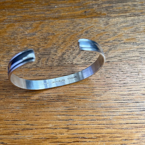 Navajo Sterling Silver Cuff Bracelet, 7” J Manuel… - image 2