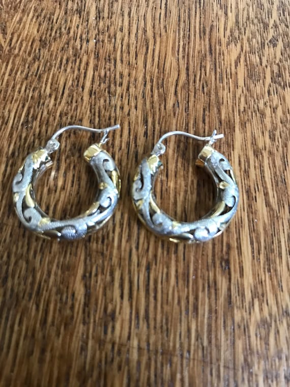Sterling Silver and Gold wash Hoop Earrings