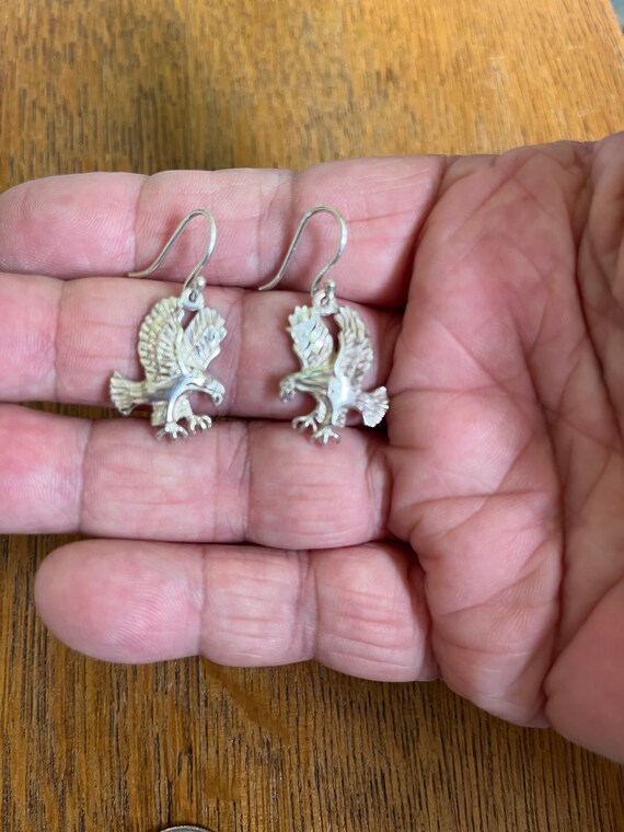 Sterling Silver Eagle Dangle Earrings - image 4