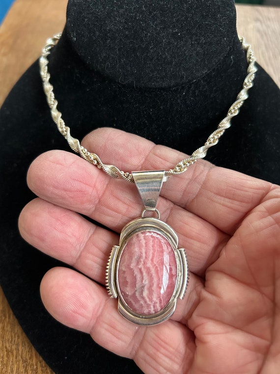 Native American Sterling Silver and Rhodochrosite… - image 2