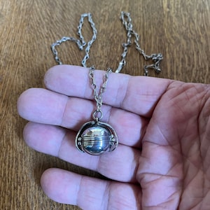 Sterling Silver Four Picture Ball Locket Pendant Necklace