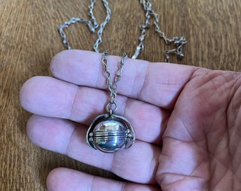 Sterling Silver Four Picture Ball Locket Pendant Necklace