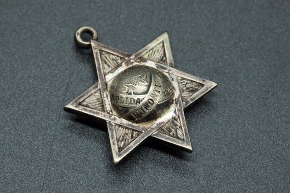 Antique Solid Silver Masonic Pendant - "AMI Insti… - image 5