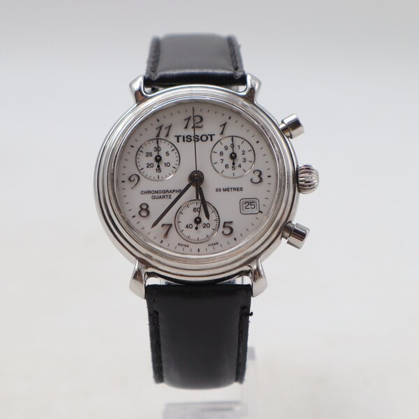 Vintage Tissot S572 Chronograph Swiss Made Quartz Watch Stainless Steel wr 30m ETA 251.272