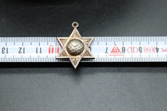Antique Solid Silver Masonic Pendant - "AMI Insti… - image 10