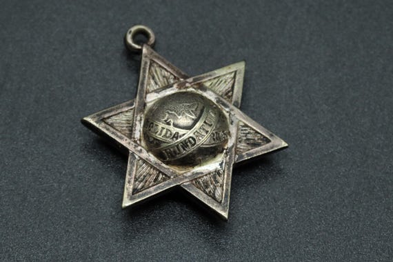 Antique Solid Silver Masonic Pendant - "AMI Insti… - image 7