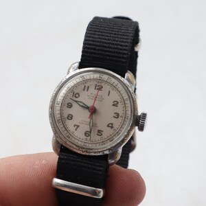 Vintage Pierce 1940s WWII Parashock Waterproof Non magnetic Fab Suisse Swiss Made Mechanical Watch