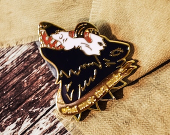Dracula Wolf Enamel Pin - Literary Gifts for Book Lovers, Bookish Enamel Pins, Gothic Literature, Gothic Pin, Book Quote Enamel Pin