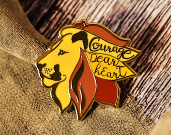 Lion Enamel Pin - Literary Gifts for Book Lovers, Bookworm Gifts, Bookish Pin, Stocking Fillers, Aslan Narnia, Bookworm Gifts Book Lovers