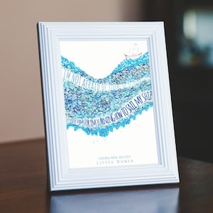 Stampa artistica da parete con citazione letteraria di Piccole Donne - regali letterari per lei: non ho paura delle tempeste, regali per amanti dei libri, topo di biblioteca, Louisa May Alcott