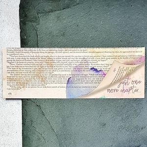 SECONDS Just One More Chapter Bookish Bookmark for Books - Literary Gifts for Bookworms, Book Lover Gifts for Readers, Bookstagram Props