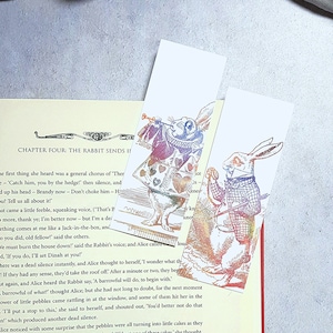 The White Rabbit Bookmarks for Books - Alice in Wonderland Quotes, Bookworm Gifts for Book Lovers, Literary Gifts, Lewis Carroll Gifts
