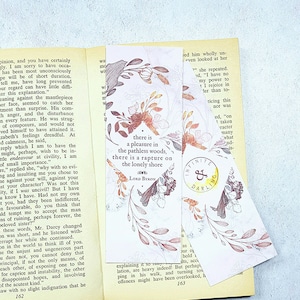 SECONDS Floral Poetry Quote Bookish Bookmark for Books - Literary Gifts for Book Lovers, Bookworm Gifts for Readers, Byron Literary Quote