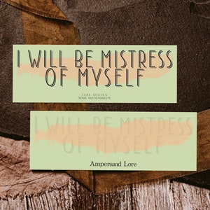 Jane Austen Quote Pastel Bookish Bookmark for Books