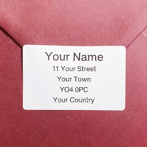 Pegatinas rectangulares de dirección de retorno personalizadas: etiquetas de dirección de retorno personalizadas para pequeñas empresas, pegatinas de dirección de retorno modernas y minimalistas.