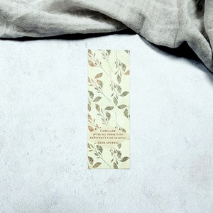 SECONDS Pride and Prejudice Literary Quote Bookish Bookmark for Books - Jane Austen Quote, Literary Gift for Book Lovers, Bookmark for Women